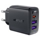 Φορτιστής Ταξιδίου Acefast A57 Fast Charging με 1xUSB-C + 2xUSB-A PD35W GaN Μαύρο