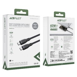 Καλώδιο σύνδεσης Acefast C8-03 USB-C σε USB-C 60W 1.2m Μαύρο Braided