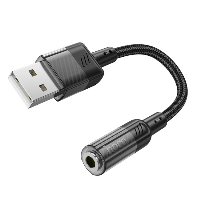 Εξωτερική Κάρτα Ήχου Hoco LS37 USB 3.5mm για Μικρόφωνο και Ήχο Μαύρο