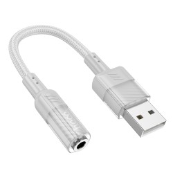 Εξωτερική Κάρτα Ήχου Hoco LS37 USB 3.5mm για Μικρόφωνο και Ήχο Λευκό