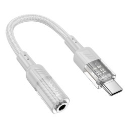 Εξωτερική Κάρτα Ήχου Hoco LS37 USB-C 3.5mm για Μικρόφωνο και Ήχο Γκρι