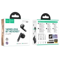 Wireless Hands Free Hoco EQ7 Snowflake TWS V5.3 300mAh με Voice Assistant Activation 7 Ώρες Ομιλίας και LED Οθόνη Μαύρο