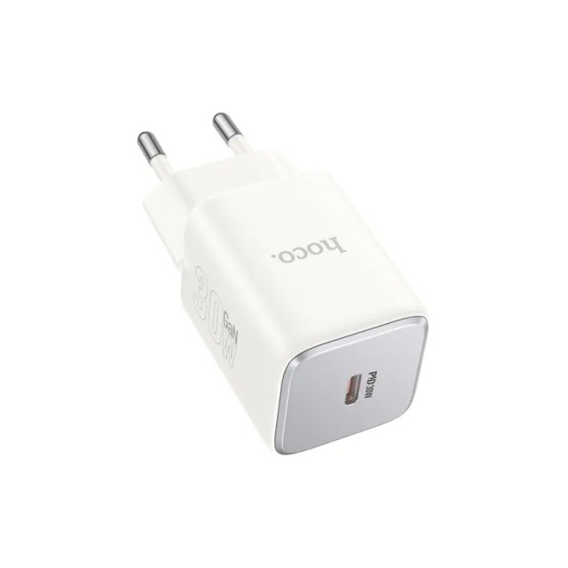 Φορτιστής Ταξιδίου Hoco N43 Vista με USB-C PD30W GaN Tech Small Size Λευκό