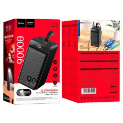 Power Bank Hoco J123D Element 90000mAh με Φακό PD3.0, PD20W, QC3.0, QC2.0 με 3xUSB-A και USB-C Μαύρο