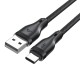 Καλώδιο Acefast C8-04 USB σε USB-C 3A Braided Μαύρο 1.2m