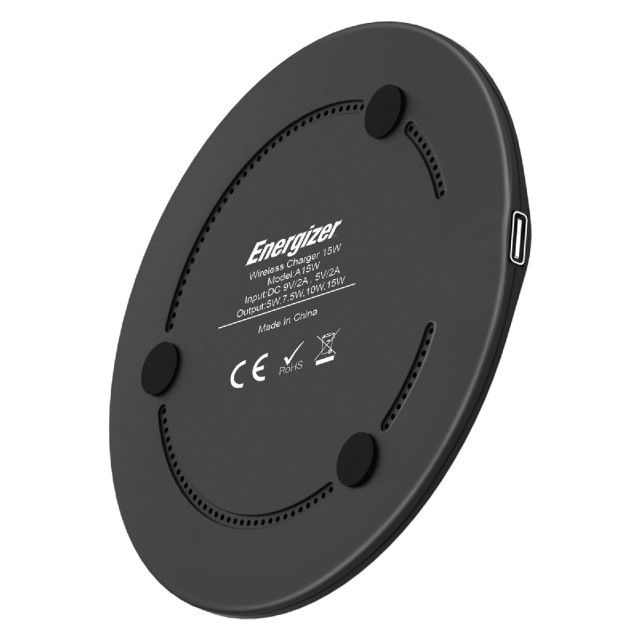 Ασύρματος Φορτιστής Energizer 15W με καλώδιο USB-C 1m Μαύρος