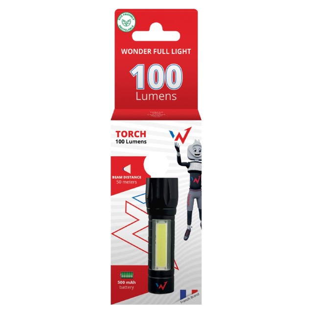 Φακός Wonder Wt1501S 100 Lumens Απόσταση Δέσμης: 50m Αυτονομία: 4h Βάρος: 53gr IP44 Μεταλλικός