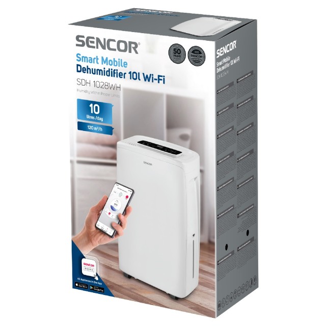 Αφυγραντήρας Sencor SDH 1028WH  Wi-Fi 10lt/ημέρα 235 W Κάλυψη 18-35τμ