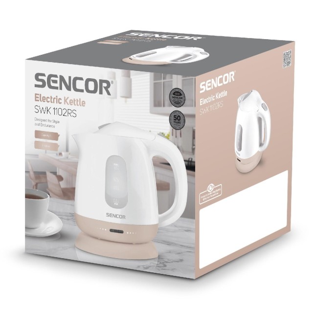 Βραστήρας Sencor SWK 1102RS 1 lt 100W με Αφαιρούμενο και Πλενόμενο Φίλτρο Ρύπων και Αλάτων Καφέ