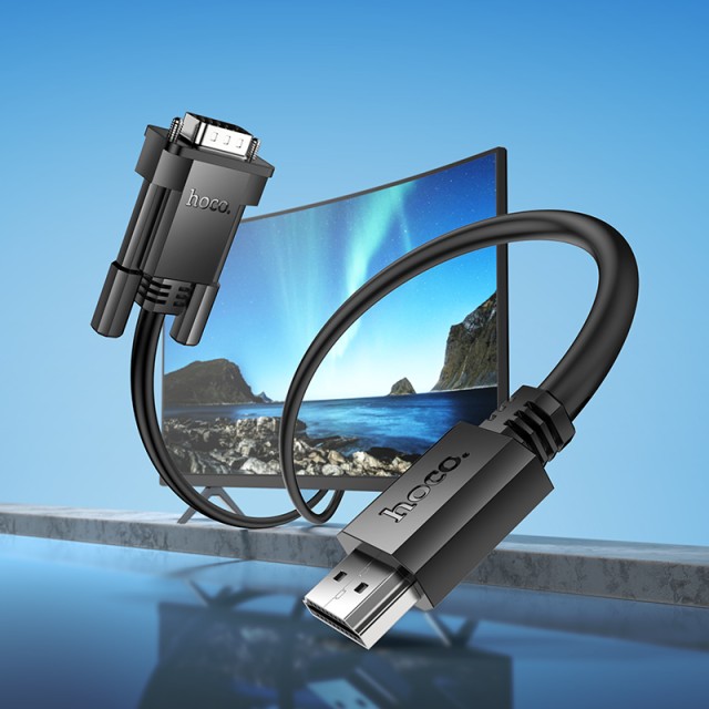 Αντάπτορας Hoco US12 HDMI  to VGA HD 1080P Μαύρο 2m