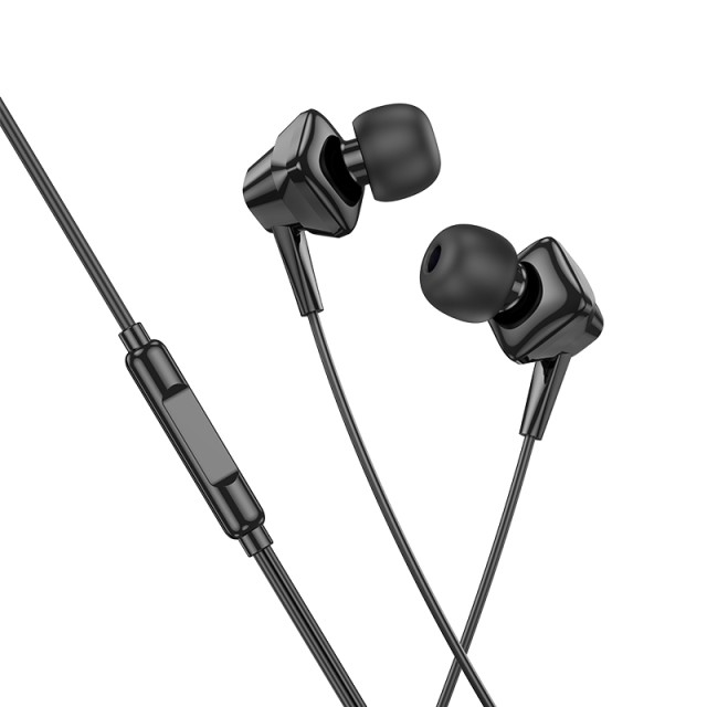 Hands Free Hoco M113 Earphones Lightning Μαύρα 1,2μ.