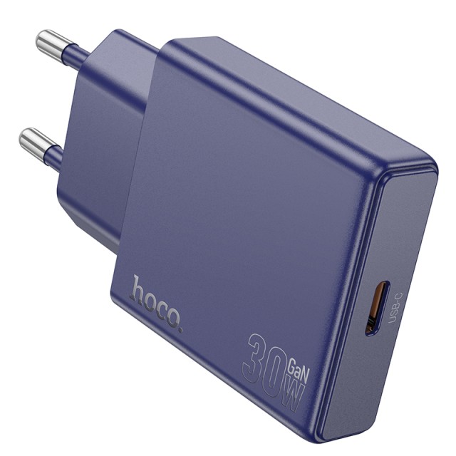 Φορτιστής Ταξιδίου Hoco N44 Biscuit Ultra Thin USB-C PD30W Fast Charge Titanium Blue