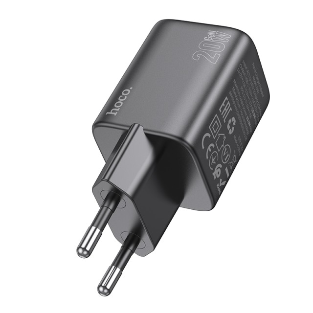 Φορτιστής Ταξιδίου Hoco N40 Mighty USB-C 20W Μαύρος