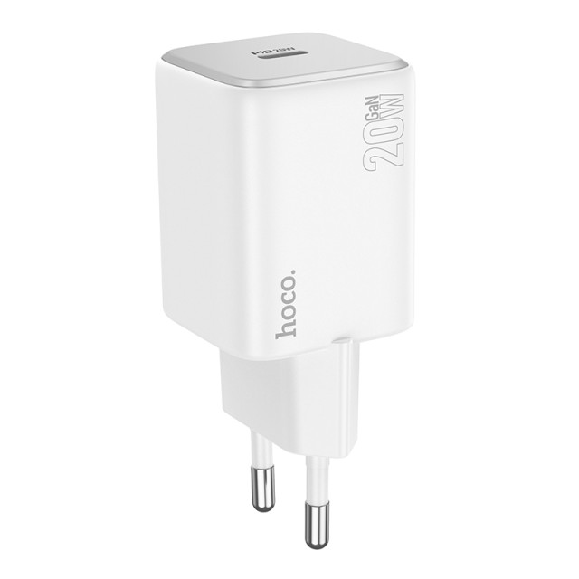 Φορτιστής Ταξιδίου Hoco N40 Mighty USB-C 20W Λευκός