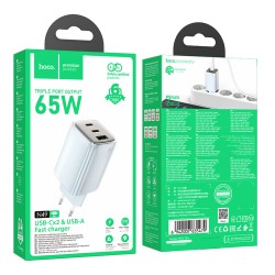 Φορτιστής Ταξιδίου Hoco N41 Almighty με 2xUSB-C 65W and USB-A 30W Εξόδους Φόρτισης Μπλέ