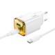 Φορτιστής Ταξιδίου Hoco N53 Monsoon με 1xUSB-C 30W και 1xUSB-A 30W + Καλώδιο Φόρτισης 1m Λευκός