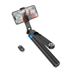 Βάση Στήριξης και Selfie Stick Hoco K22 Handy για Συσκευές 4.5"- 7"  με Τηλεχειριστήριο V5.2 55mAh Μαύρη