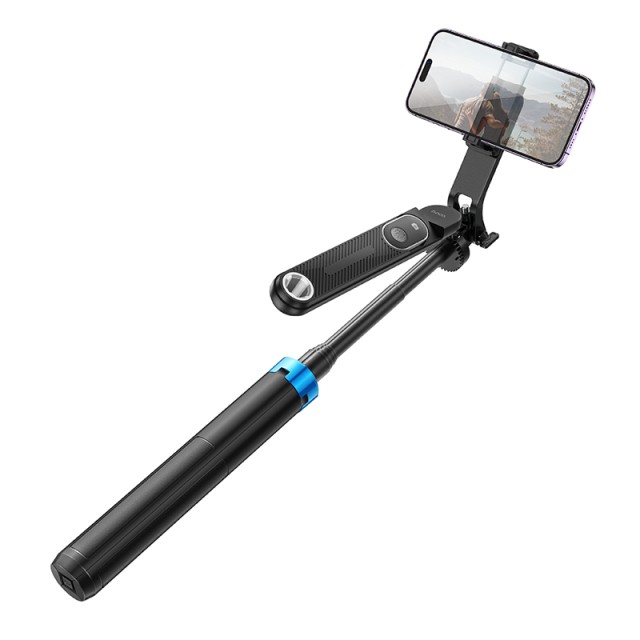 Βάση Στήριξης και Selfie Stick Hoco K22 Handy για Συσκευές 4.5"- 7"  με Τηλεχειριστήριο V5.2 55mAh Μαύρη