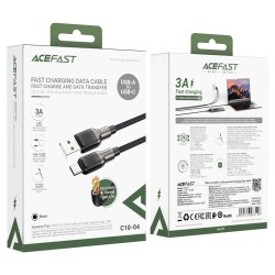 Καλώδιο σύνδεσης Acefast C10-04 USB σε USB-C 3.0A για Γρήγορη Φόρτιση και Μεταφορά Δεδομένων 1.2m Μαύρο