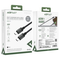 Καλώδιο Σύνδεσης Acefast C9-03  USB-C σε USB-C 60W 20V/3A Μαύρο 1.2m.