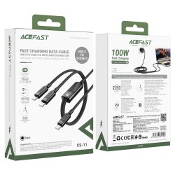 Καλώδιο Σύνδεσης Acefast C5-11  USB-C σε 2xUSB-C 100W 20V/5A Μαύρο 1.2m.