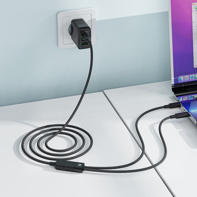 Καλώδιο Σύνδεσης Acefast C5-11  USB-C σε 2xUSB-C 100W 20V/5A Μαύρο 1.2m.