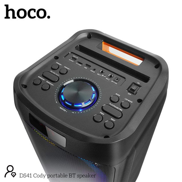 Φορητό Ηχείο Hoco DS41 Cody BT V5.0 40W 4400mah Bluetooth, USB, FM, AUX με LED Φωτισμό και Ασύρματο Μικρόφωνο.