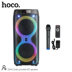 Φορητό Ηχείο Hoco DS41 Cody BT V5.0 40W 4400mah Bluetooth, USB, FM, AUX με LED Φωτισμό και Ασύρματο Μικρόφωνο.