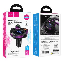 Bluetooth FM Transmitter Hoco DFM01 Legend 38W 1xUSB-C +  2xUSB-A +BT +SD Card με LED Ενδειξη Μαύρος