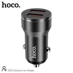 Φορτιστής Αυτοκινήτου Hoco DZ11 Dual USB-A 2.4A  Μαύρος