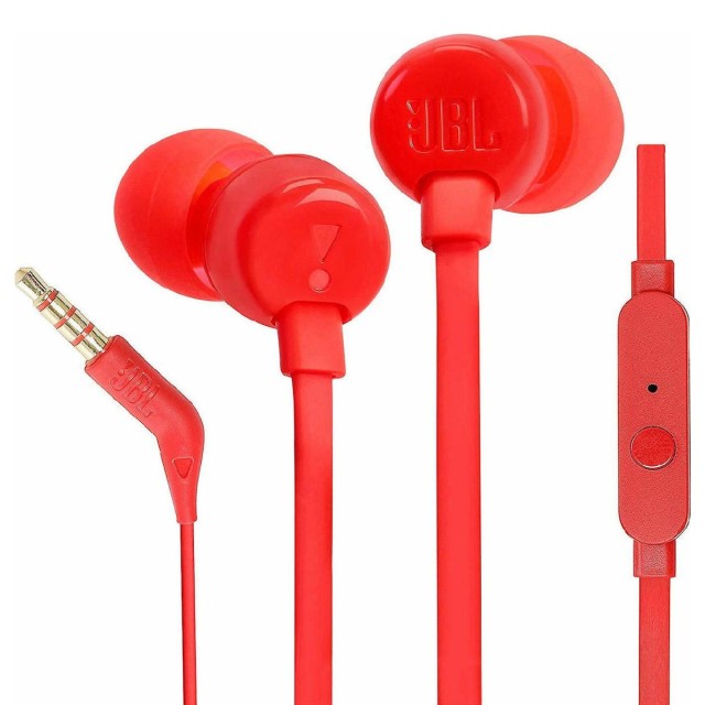 Hands Free JBL Tune 160 In-ear 3.5mm 9mm Dynamic Driver Pure Bass Sound με Μικρόφωνο JBLT160RD Κόκκινα