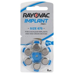 Μπαταρίες Ακουστικών Βαρηκοΐας Rayovac 675 Implant Pro 1.45V Τεμ. 6