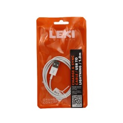 Καλώδιο Σύνδεσης και Φόρτισης Leki Orange Concept USB σε Lightning Λευκό 1m