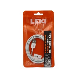 Καλώδιο Σύνδεσης και Φόρτισης Leki Orange Concept USB σε Lightning  2m Λευκό