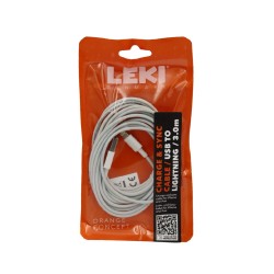 Καλώδιο Σύνδεσης και Φόρτισης Leki Orange Concept USB σε Lightning  3m Λευκό