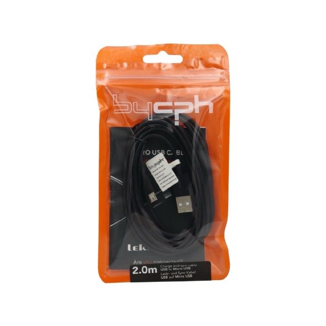 Καλώδιο σύνδεσης Leki USB σε Micro-USB 2m Μαύρο