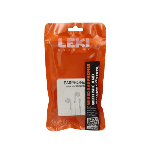 Hands Free Leki Orange Cocept 3.5 mm Λευκά με Μικρόφωνο