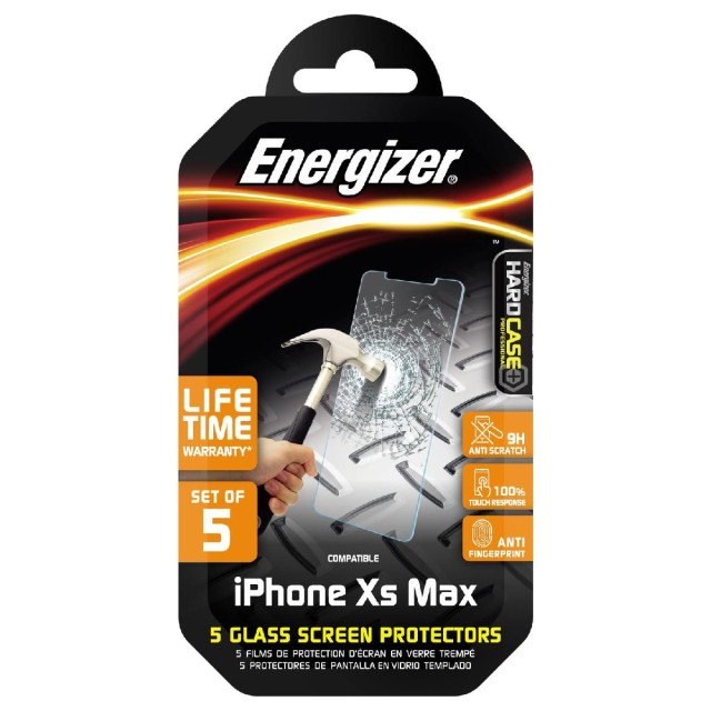 Tempered Glass Energizer Hard Case Professional 9H Anti Fingerprint  για Apple iPhone Xs Max / 11 Pro Max 5τεμ.