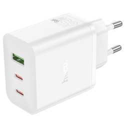 Φορτιστής Ταξιδίου Hoco N51 Scenery 65W με 2 x USB-C και 1 x USB-A  Λευκός