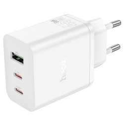 Φορτιστής Ταξιδίου Hoco N50 Scenery 45W με 2 x USB-C και 1 x USB-A  Λευκός