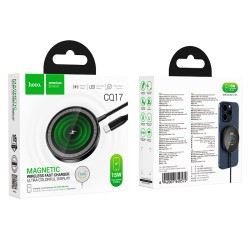 Ασύρματος Φορτιστής Hoco CQ17 Ultra 15W με Ψηφιακή Ένδειξη Φόρτισης 1.2m Μαύρος