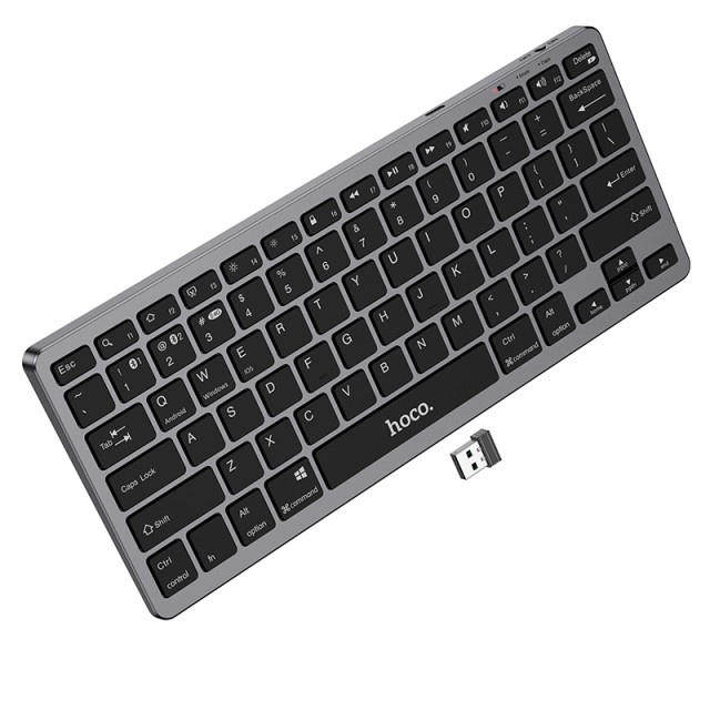 Ασύρματο Πληκτρολόγιο Hoco GM32 Wisdom 78 Πλήκτρα 2.4GHz+Bluetooth 5.0 Μαύρο
