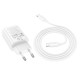 Φορτιστής Ταξιδίου Hoco N63 Gentle με USB-C και USB-A 30W 5V 3.0A + Καλώδιο Φόρτισης USB-C σε USB-C  Λευκός