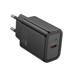 Φορτιστής Ταξιδίου Hoco N62 Gentle με 1 Εξόδο Φόρτισης USB-C Quick Charge 30W 5V 3.0A  Μαύρος