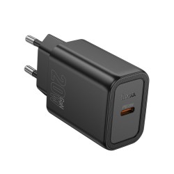 Φορτιστής Ταξιδίου Hoco N60 Gentle με 1 Εξόδο Φόρτισης USB-C 20W 5V 3.0A  Μαύρος