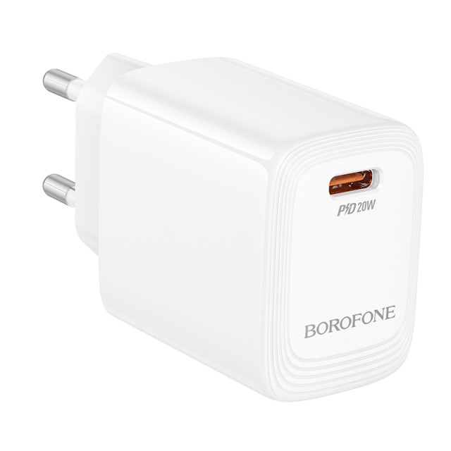 Φορτιστής Ταξιδίου Borofone BN26 Fuente USB-C 20W Λευκός