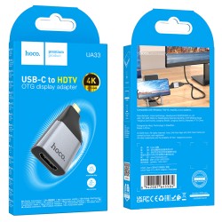 Αντάπτορας Hoco UA33 USB-C σε HDMI 4K 30Hz (3840 x 2160P) Θηλυκό Γκρι