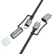 Καλώδιο σύνδεσης Hoco U138 USB-C/iP σε USB-C/Φακό 3A 1.2m Braided Μαύρο