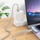 Καλώδιο σύνδεσης Hoco U138 USB-C/iP σε USB-C/Φακό 3A 1.2m Braided Γκρι