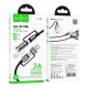 Καλώδιο σύνδεσης Hoco U138 USB-C/USB-A σε USB-C/Φακό 3A 1.2m Braided Μαύρο